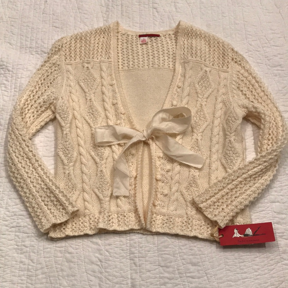 Tapemeasure Bow Sweater by Anthro NWT